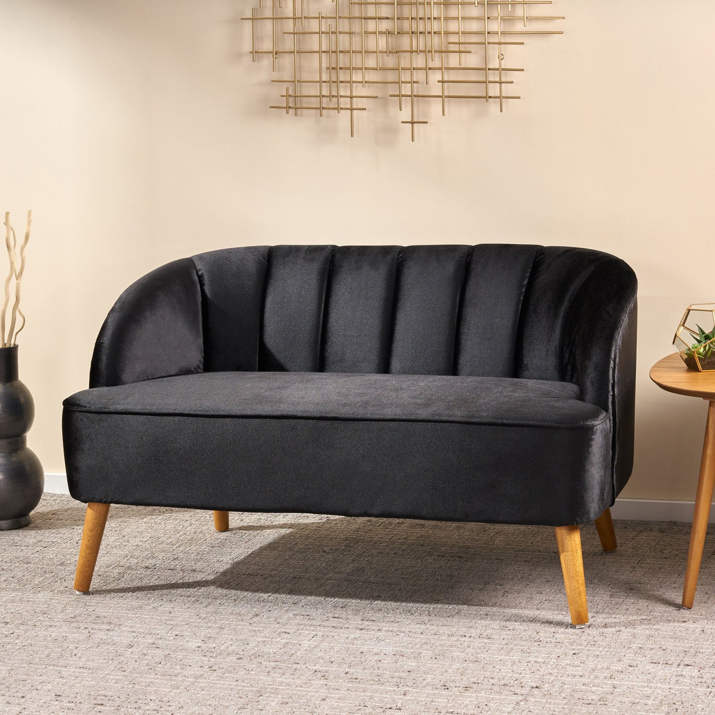 Modern Classic Shell Backed Loveseat - Snoozhouse