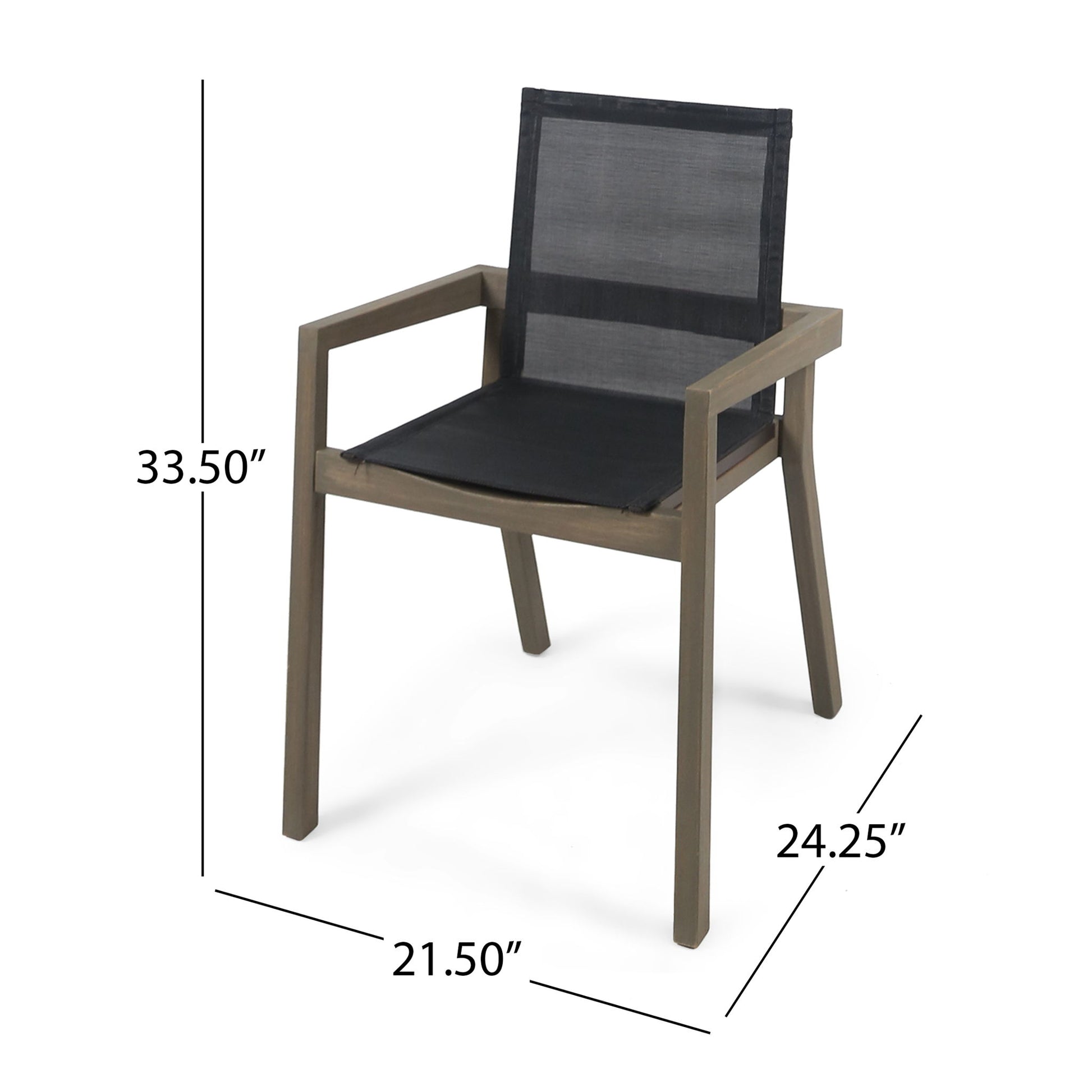 Belfast - Dining Chair With Acacia Wood Frame And Mesh Seating (Set of 2) Noble House