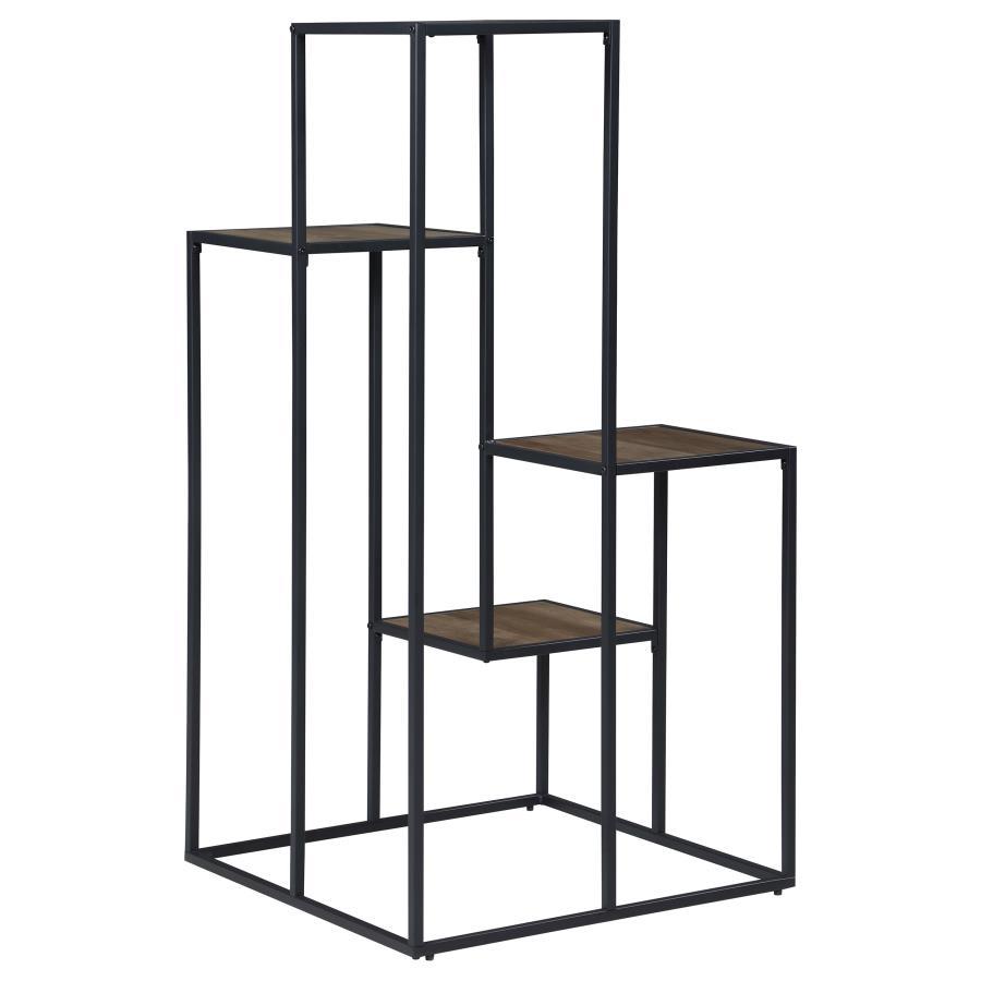 Rito - 4-Tier Multi - Display Shelf - Rustic Brown And Black CoasterEveryday