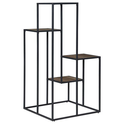 Rito - 4-Tier Multi - Display Shelf - Rustic Brown And Black CoasterEveryday