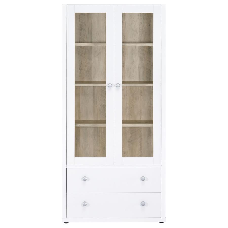 Hawthorne - 4-Shelf Glass Door Tall Cabinet With Drawers Coaster Fine Furniture