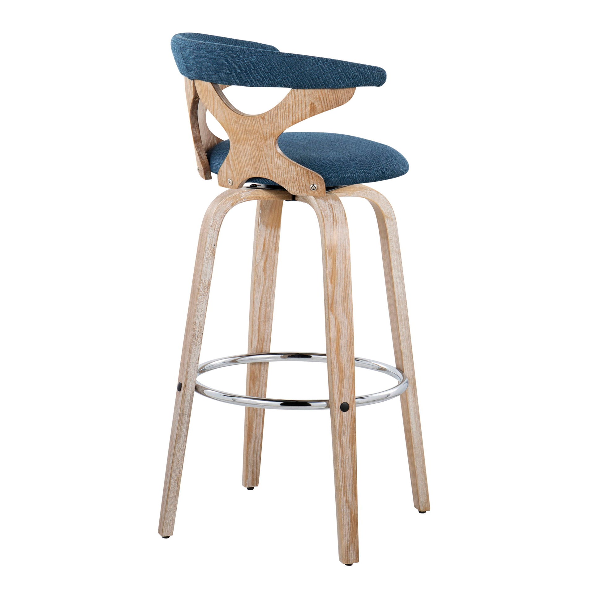 Gardenia - Contemporary Fixed Height Barstool With Swivel With Round Footrest (Set of 2) Lumi Source