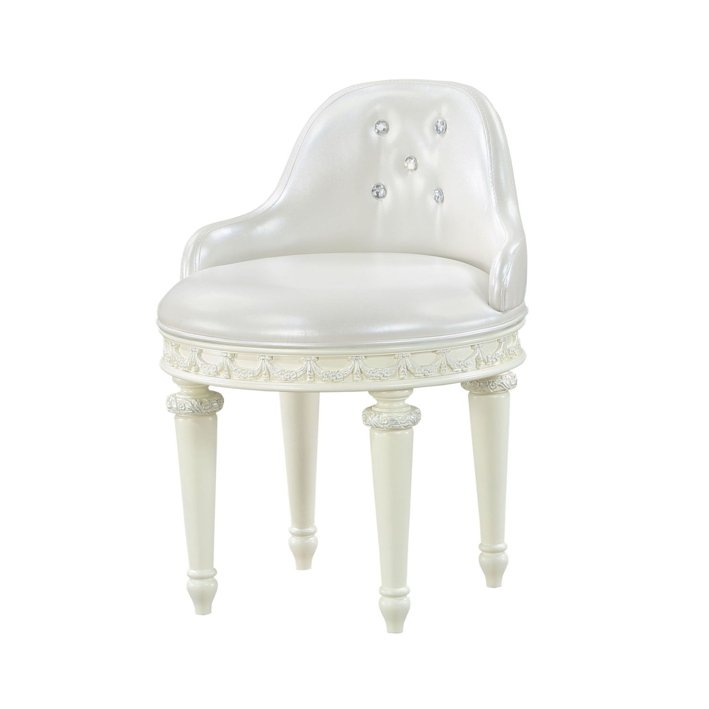 Dorothy - Vanity Chair With Swivel Chair Only - Ivory Acme