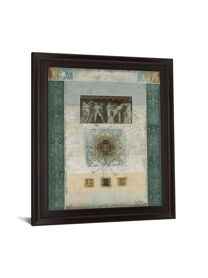 Verdant Fresco Geometry - 28" x 34" Framed Wall Art