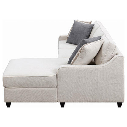 Mcloughlin - Upholstered Sloped Arm Sectional Sofa - Platinum