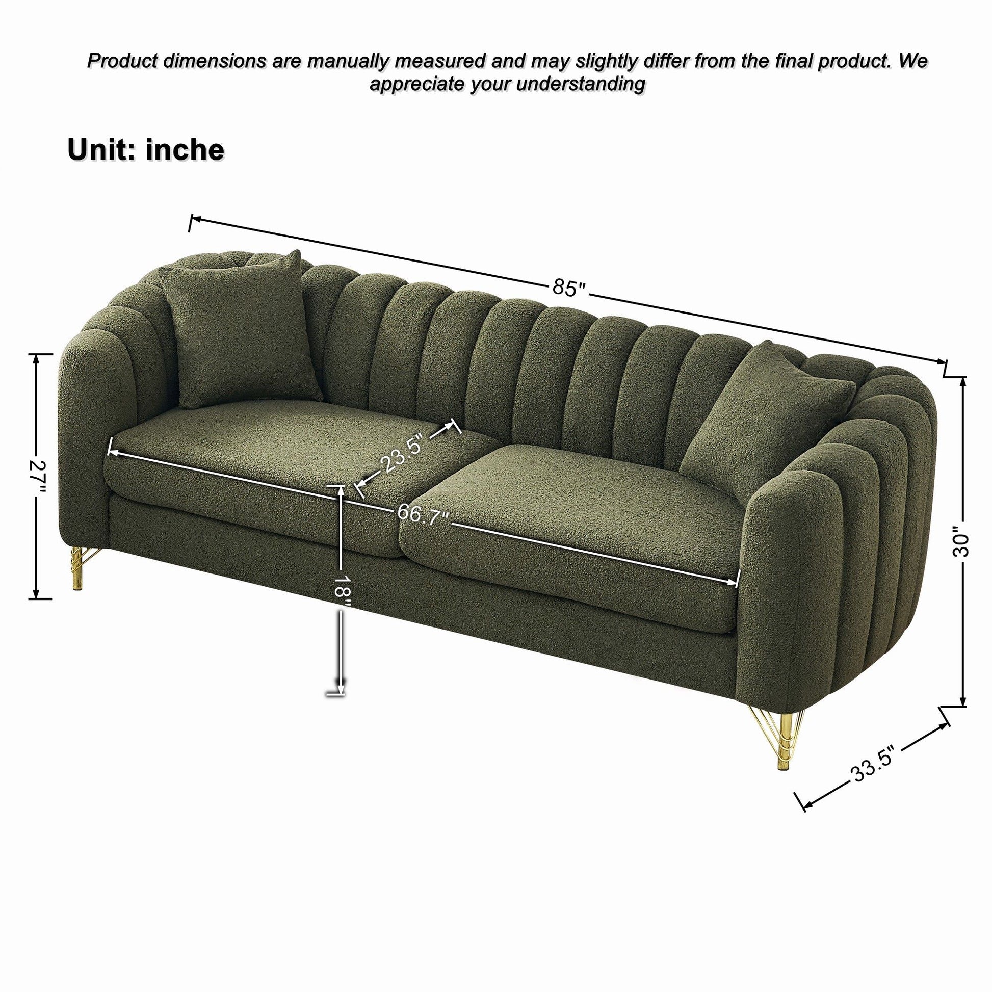 Tufted Oversized Sofa For Living Spaces Home Essentials