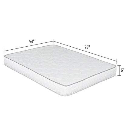Reversible 6" Full Size Mattress In A Box Pressure Relief And Cooling Technology - White Daily Nest