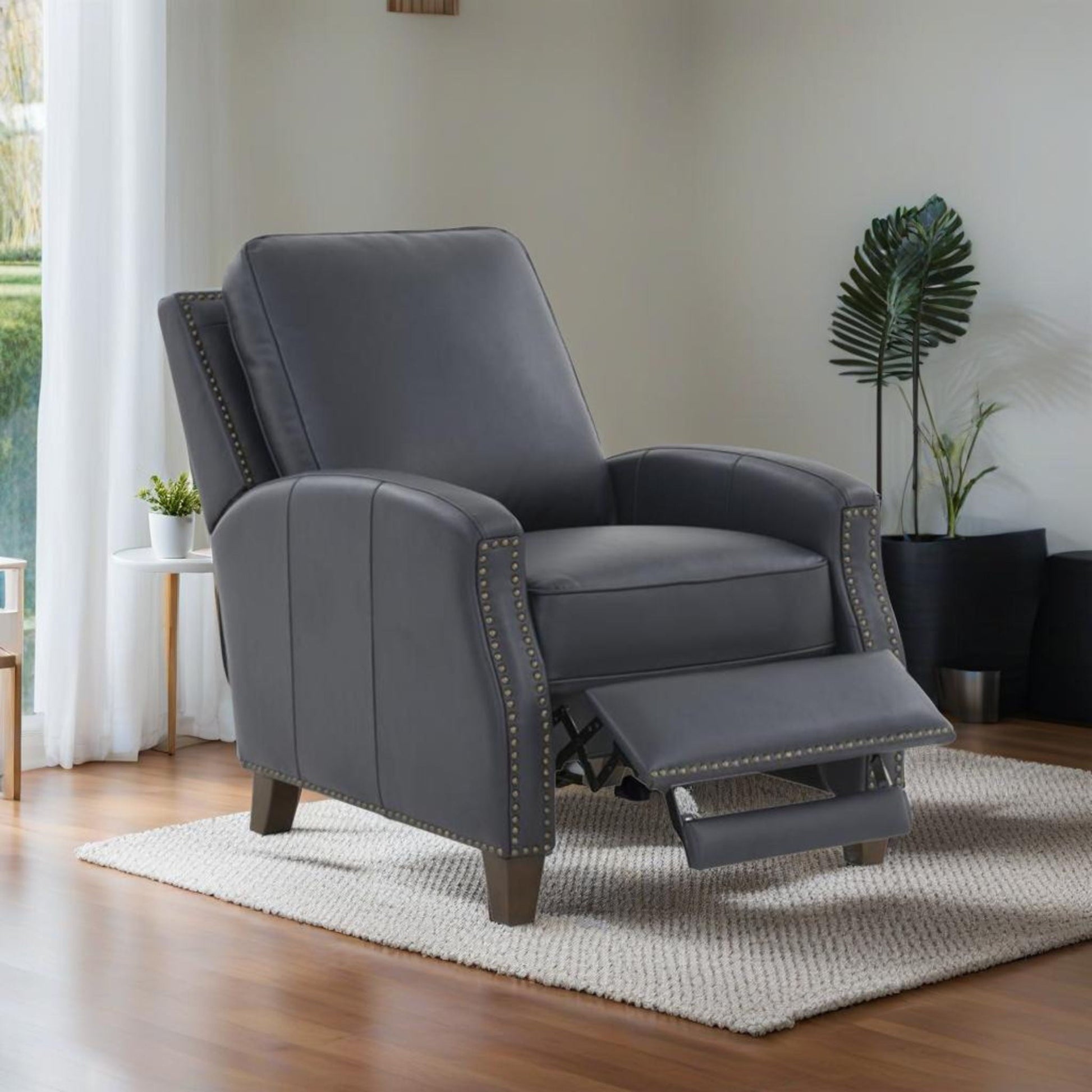 Jack - Push Back Recliner With Track Arms And Nailhead Accents Home Essentials