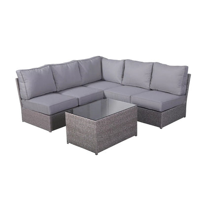 Comfortable Modern Patio Rattan Sectional Set With Cushions LSI Patio Furniture