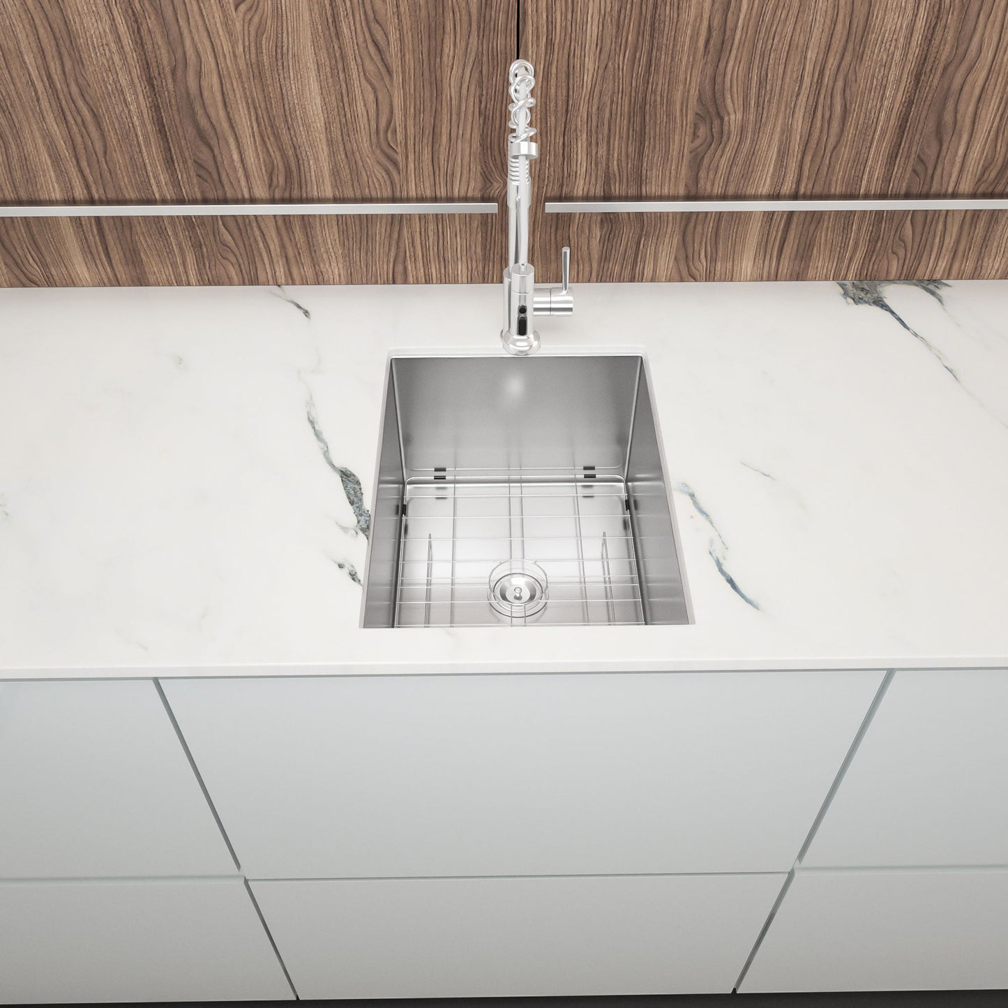 Modern Style Undermount Sink With Stainless Steel, Deep Single Bowl Daily Nest
