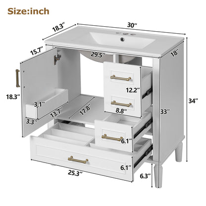 Traditional Bathroom Vanity Set With Soft Close Doors Hearth and Haven