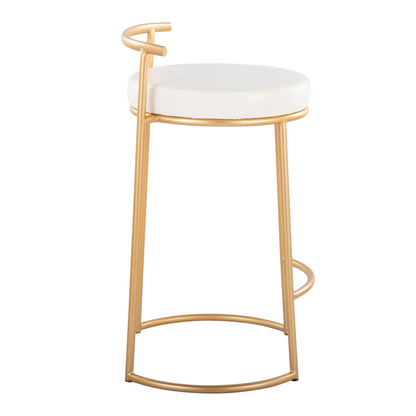 Fuji - Round Contemporary Fixed Height Counter Stool (Set of 2) Lumi Source