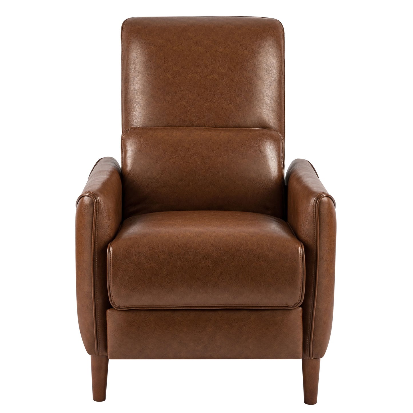 Upholstered Push Recliner Chair With Rubber Wood Legs For Living Room Noble House