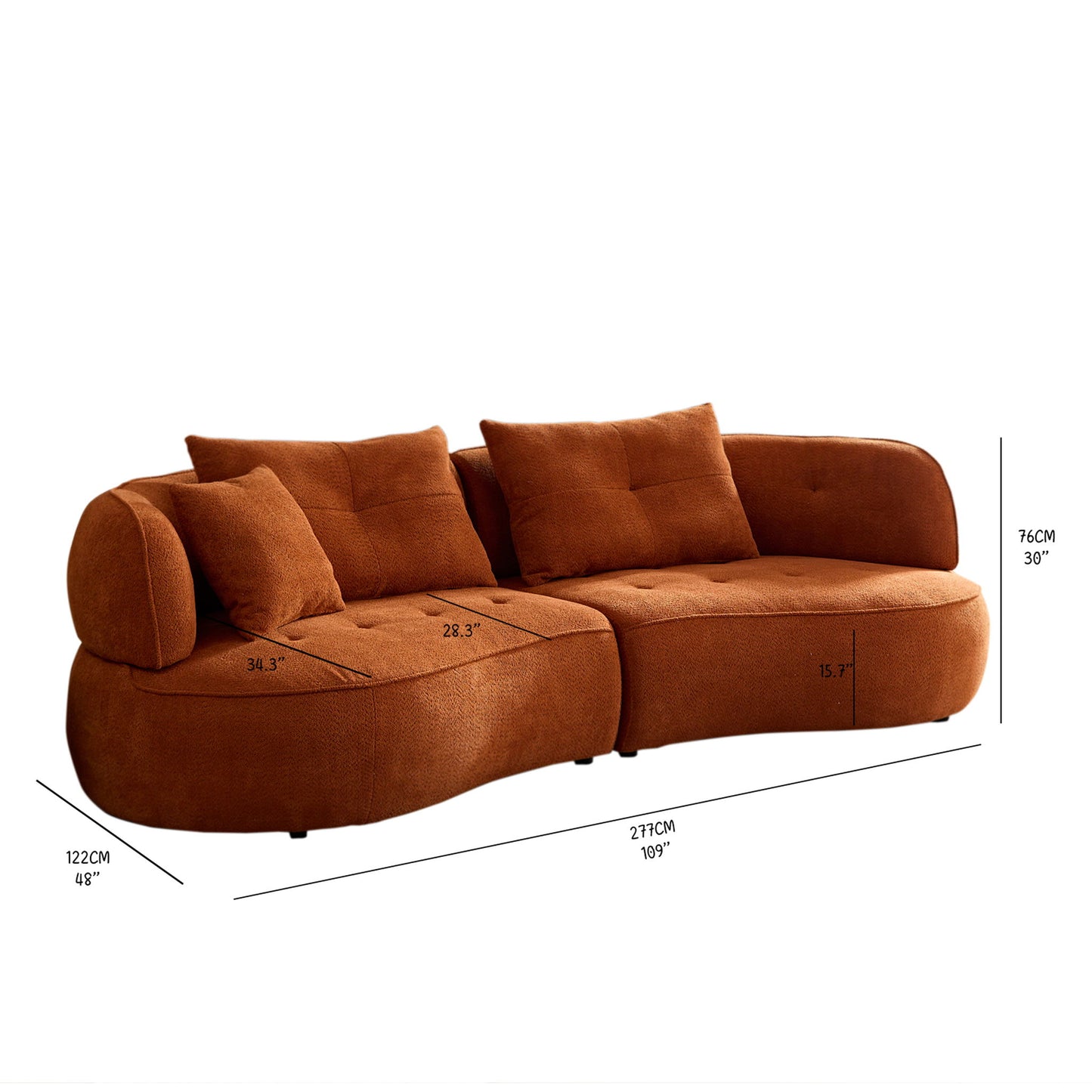Modular Sofa, Durable Fabric, Solid Wood Frame, High Density Sponge Padding, Seating For 4 Home Essentials