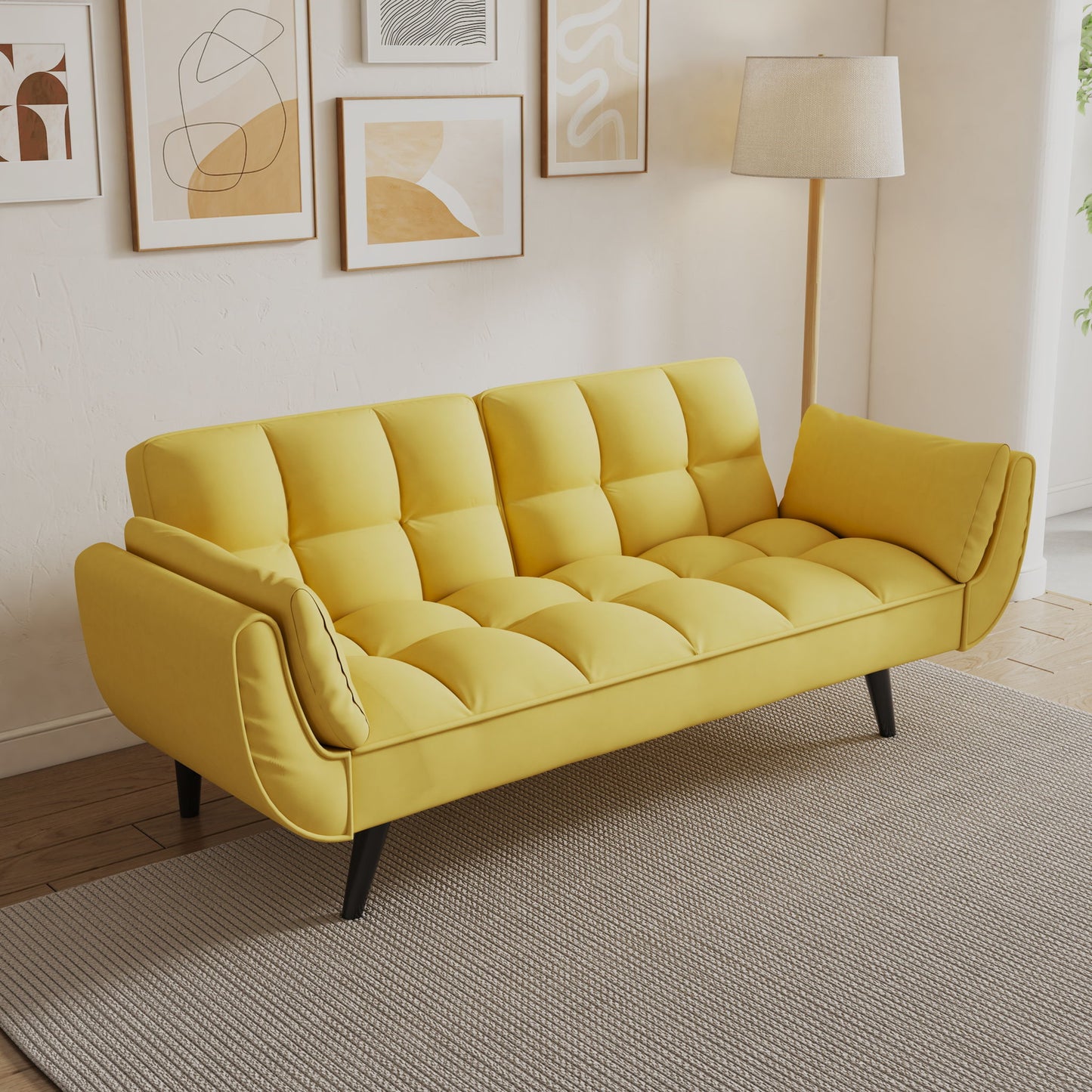 Sofa Soft Two Armrests Throw Pillow Pillow Comfortable Fit Apartment Bedroom Small Space Home Essentials