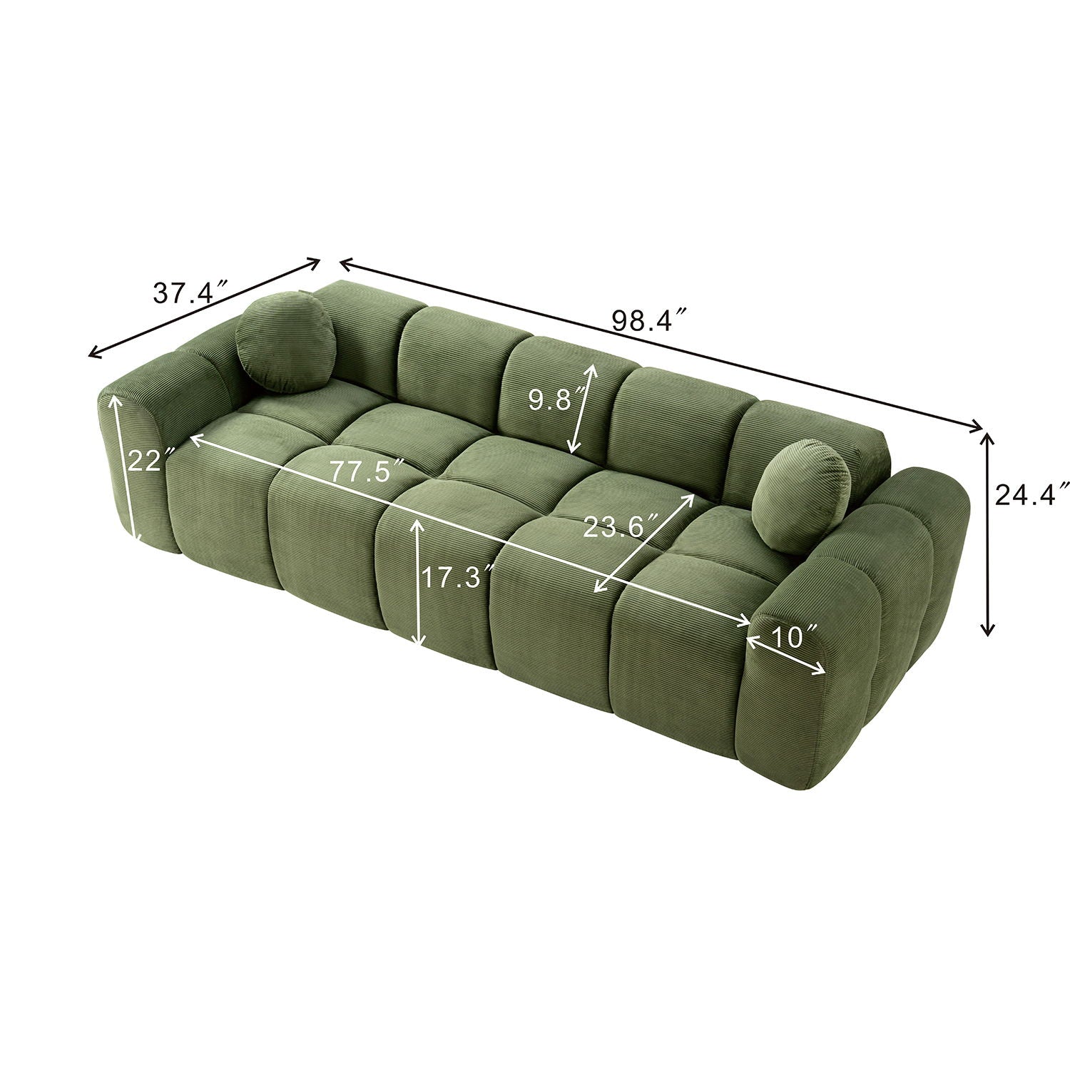 Extra Large Compression Sofa, Cloud Puff Couch For Living Room Home Essentials