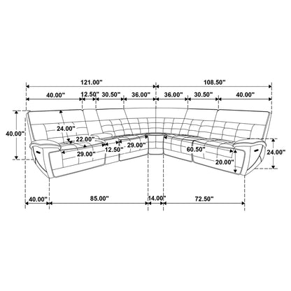 Hayden - Dual Power Reclining Sectional Sofa - Black Furniture Max