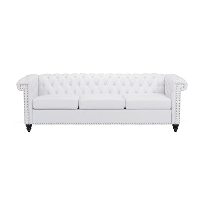 Chesterfield Style 3 Seater Sofa With Deep Button Tufting Noble House