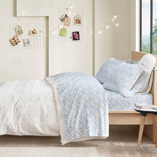 Twin Cozy Soft Novelty Print Sheet Set - Gray Sloths Intelligent Design