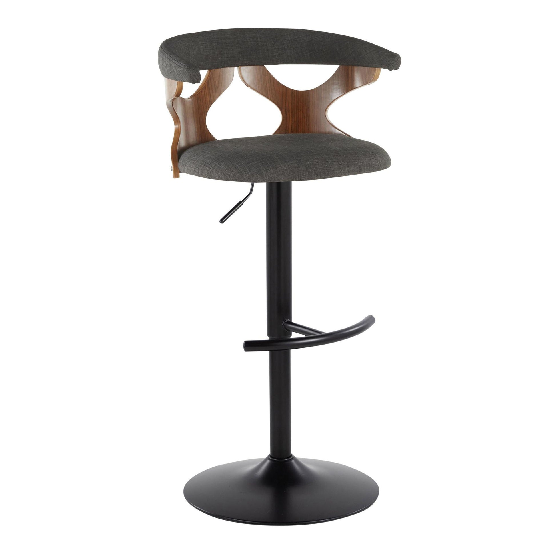 Gardenia - Contemporary Adjustable Barstool, Swivel With Rounded T Footrest (Set of 2) Lumi Source