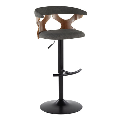 Gardenia - Contemporary Adjustable Barstool, Swivel With Rounded T Footrest (Set of 2) Lumi Source