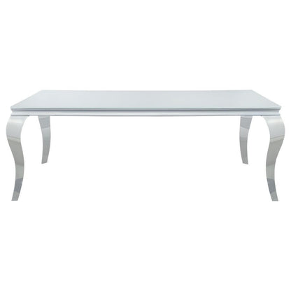 Carone - Rectangular Glass Top Dining Table CoasterEssence