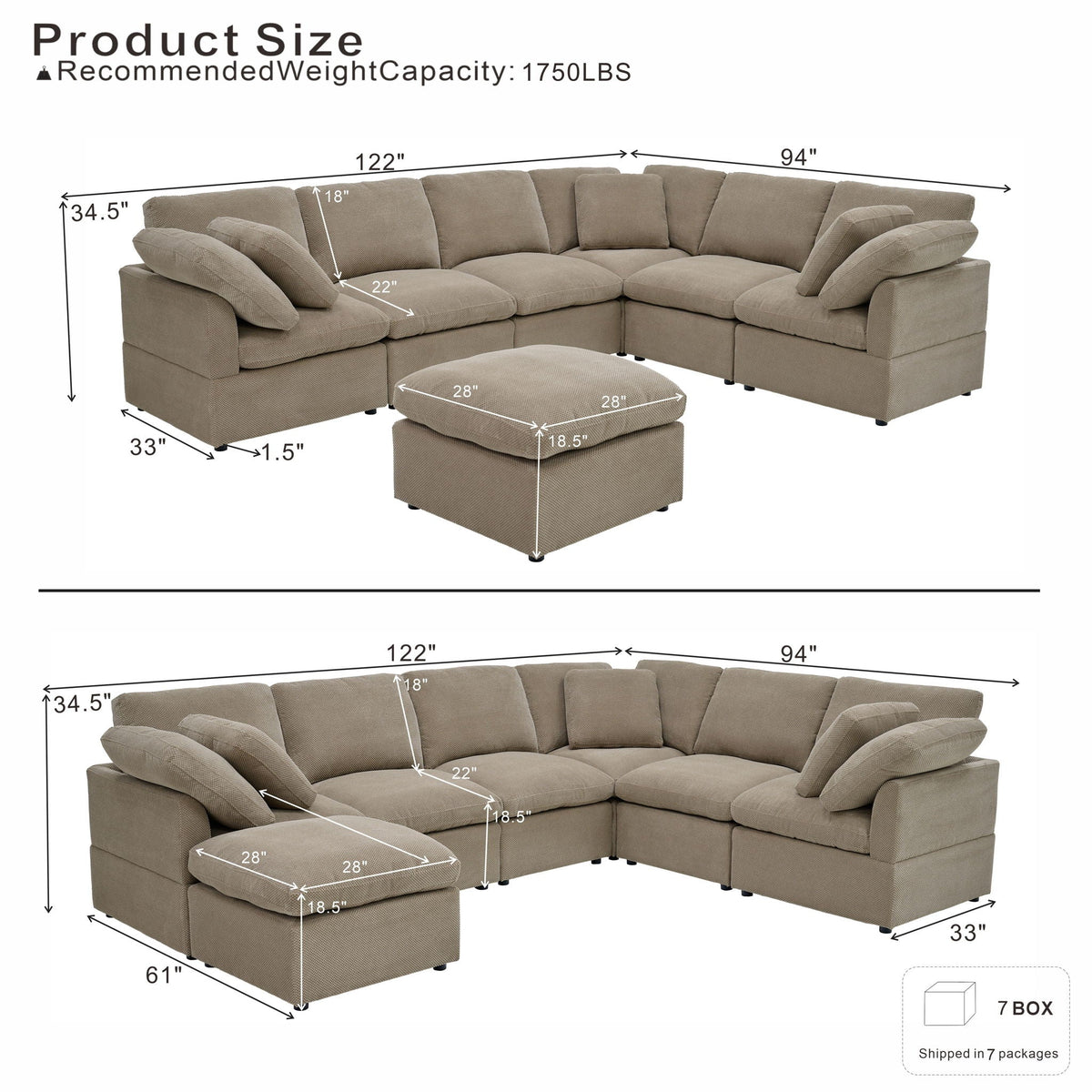 Modular Cloud Sofa, Freely Configurable Corner Home Essentials