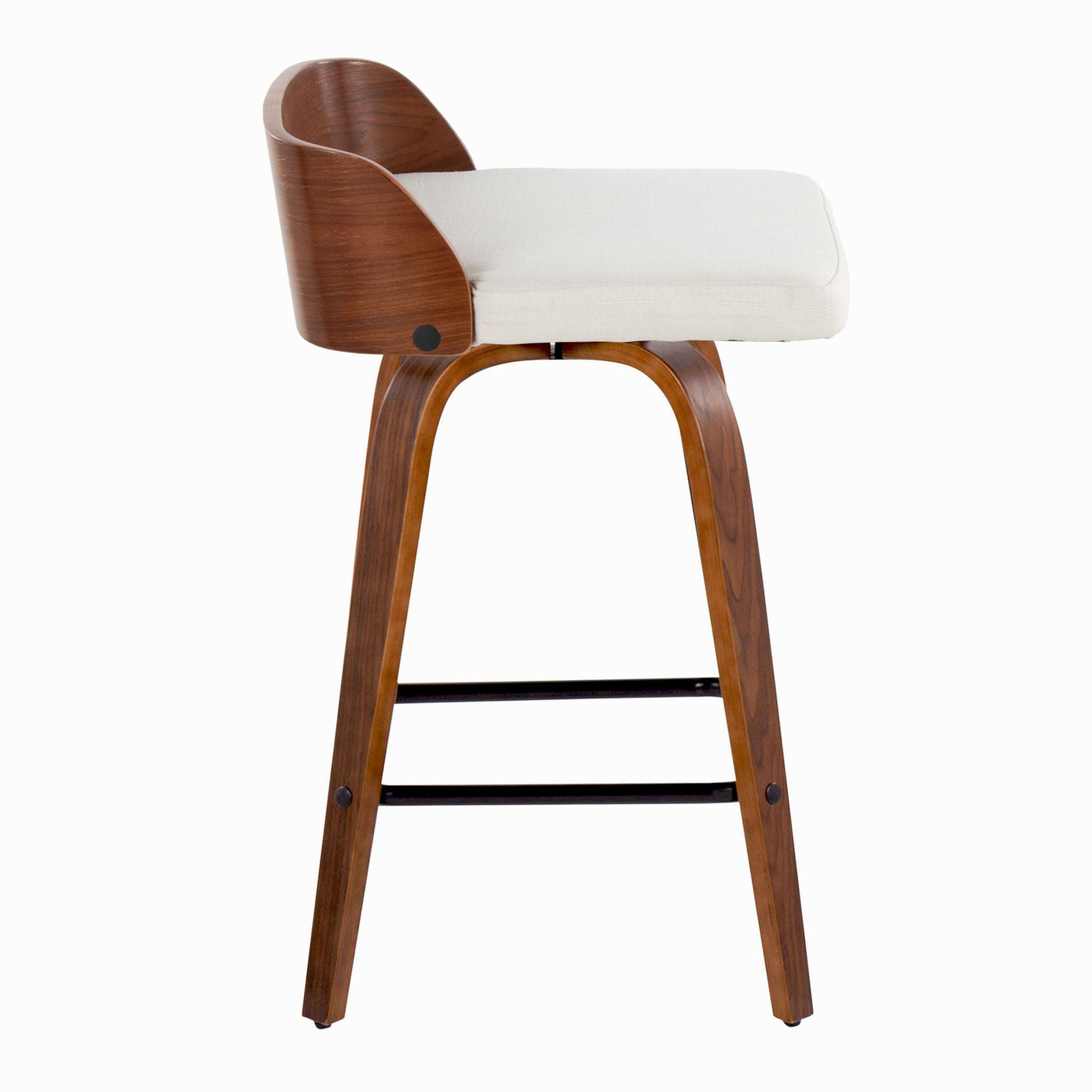 Maya - Mid Century Modern Fixed Height Counter StoolSwivel And Square Footrest (Set of 2) Lumi Source