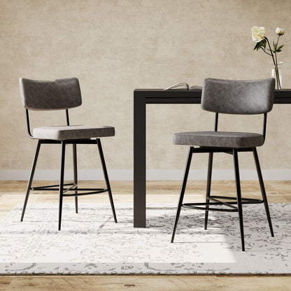 Retro Swivel Counter Stools (Set of 2) Noble House