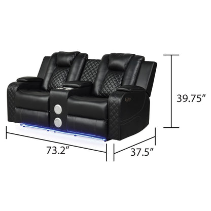 Benz - Power Reclining Loveseat With LED Lighting And Built In USB Matrix Furniture Group