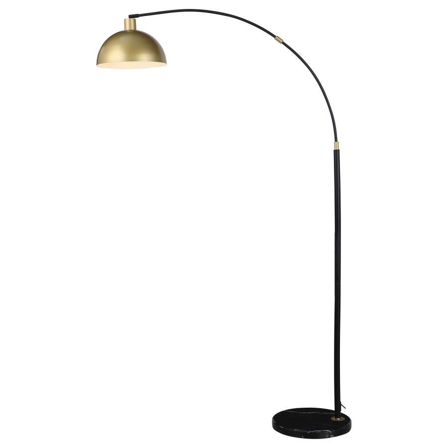 Gloria - Arched Dome Shade Metal Floor Lamp Black - Gold