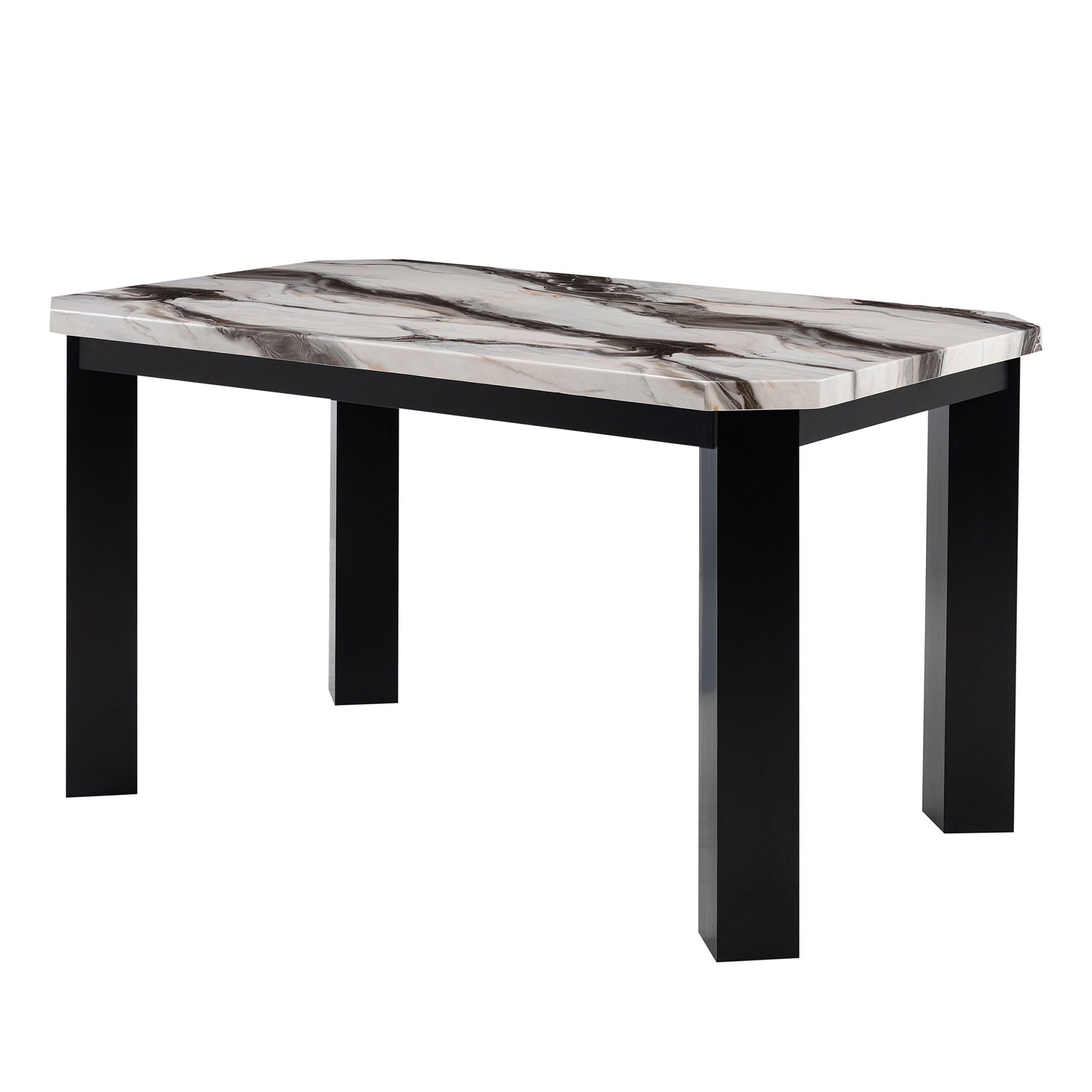 Magaly - Bar Table With Marbled Top Detail And Scalloped Edges - Dark Gray Global Furniture USA