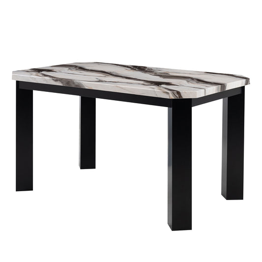 Magaly - Bar Table With Marbled Top Detail And Scalloped Edges - Dark Gray Global Furniture USA