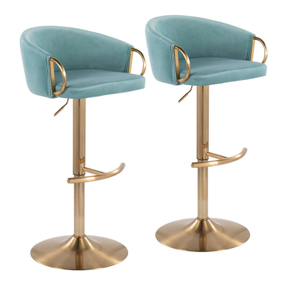 Claire - Contemporary / Glam Adjustable Bar Stool (Set of 2) Lumi Source
