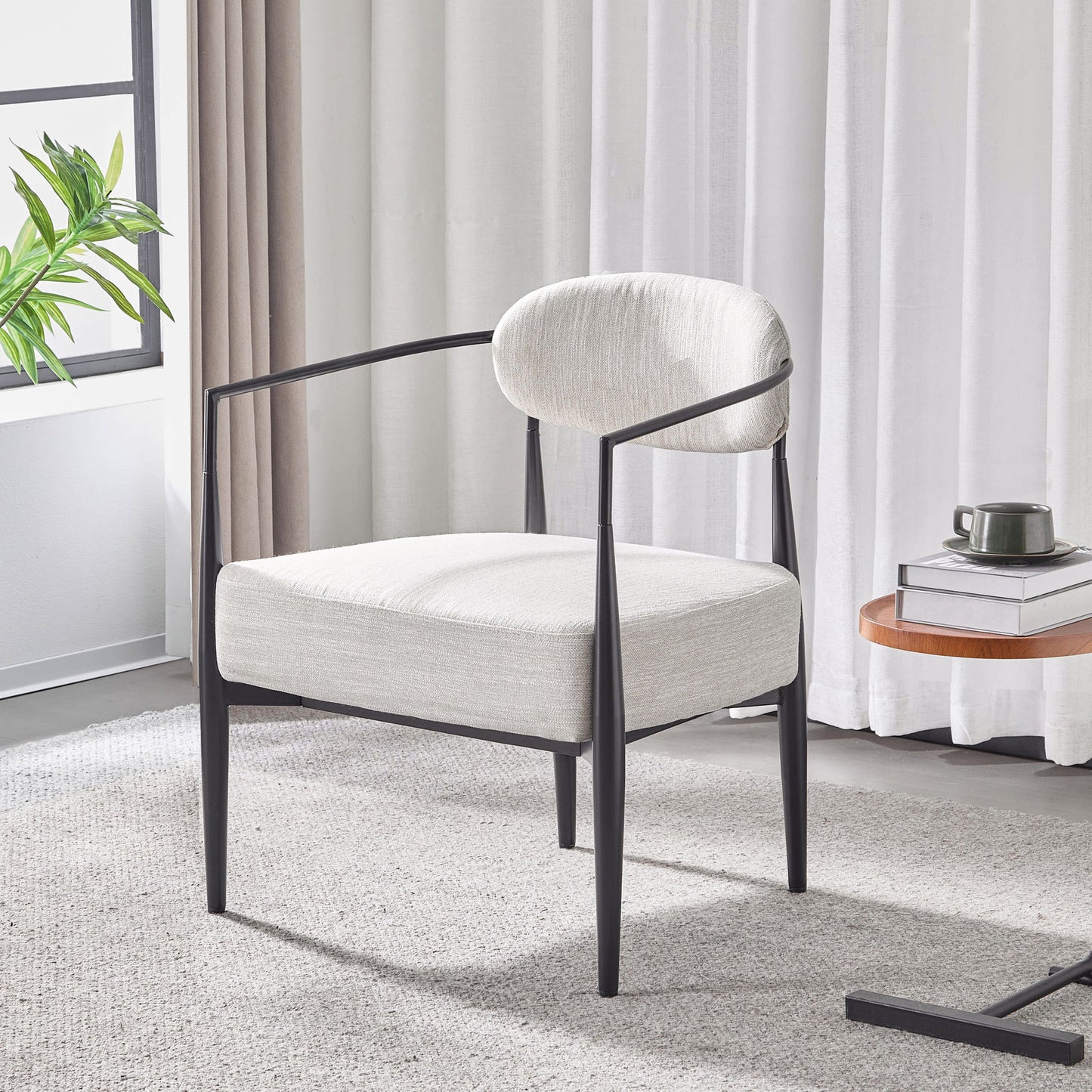 Modern Upholstered Accent Armchair With Pocket Spring Seat Noble House