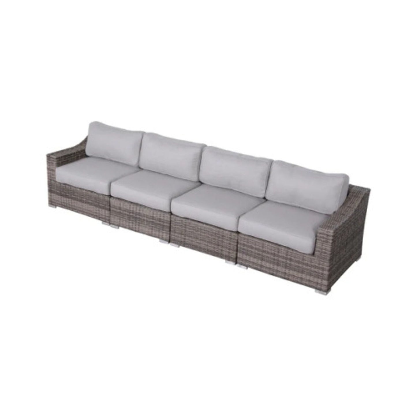 Contemporary Outdoor Rattan Wicker Sectional Seating Group With Cushions LSI Patio Furniture