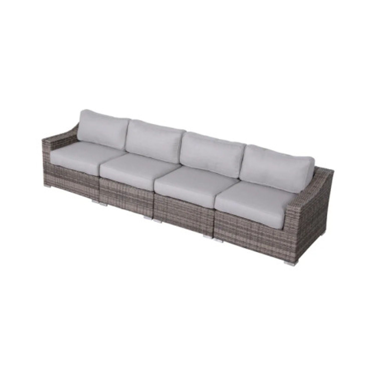 Contemporary Outdoor Rattan Wicker Sectional Seating Group With Cushions LSI Patio Furniture
