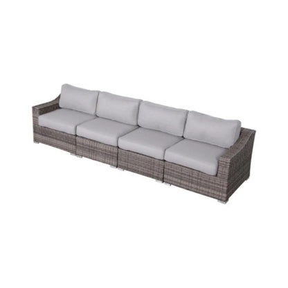Contemporary Outdoor Rattan Wicker Sectional Seating Group With Cushions LSI Patio Furniture