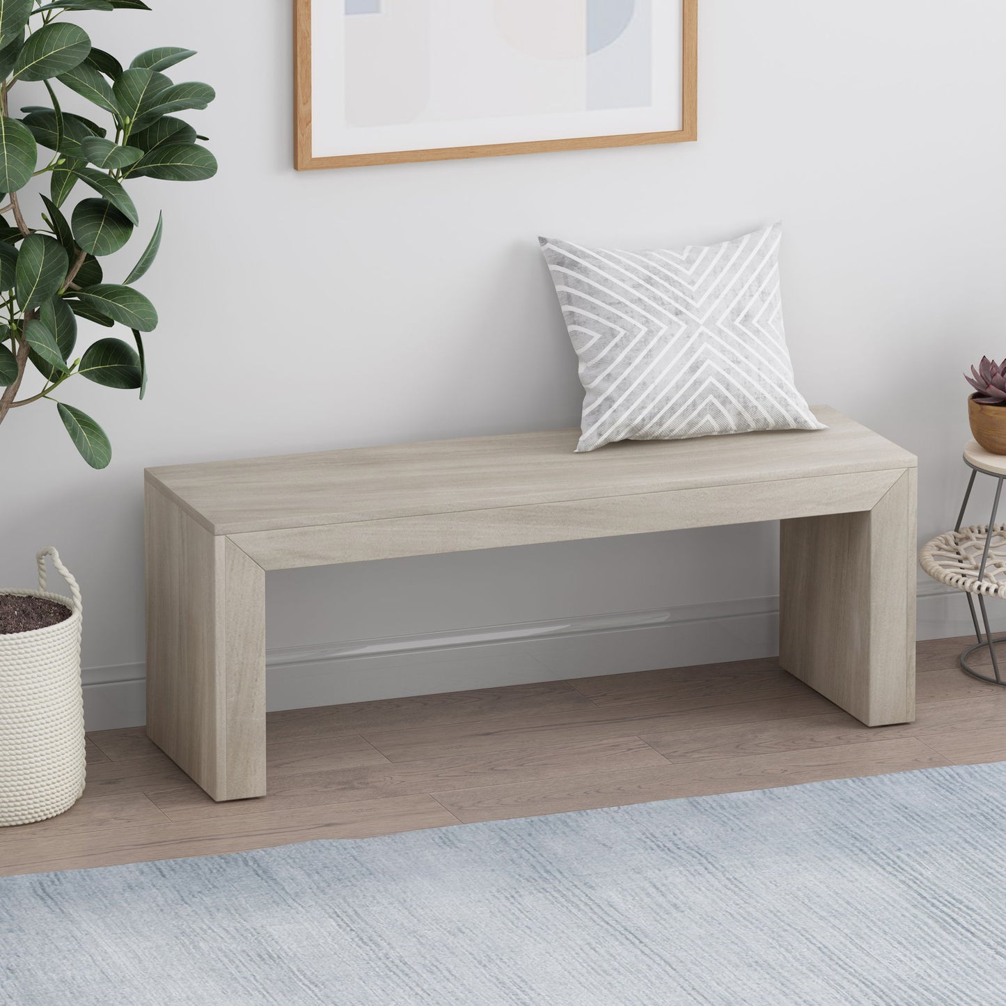 Acacia Wood Dining Bench, Farmhouse Style Noble House