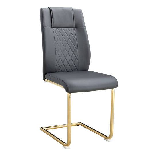 Modern Legged Upholstered Dining Chairs (Set of 4) Artificial For Kitchen And Office - Gray Home Essentials