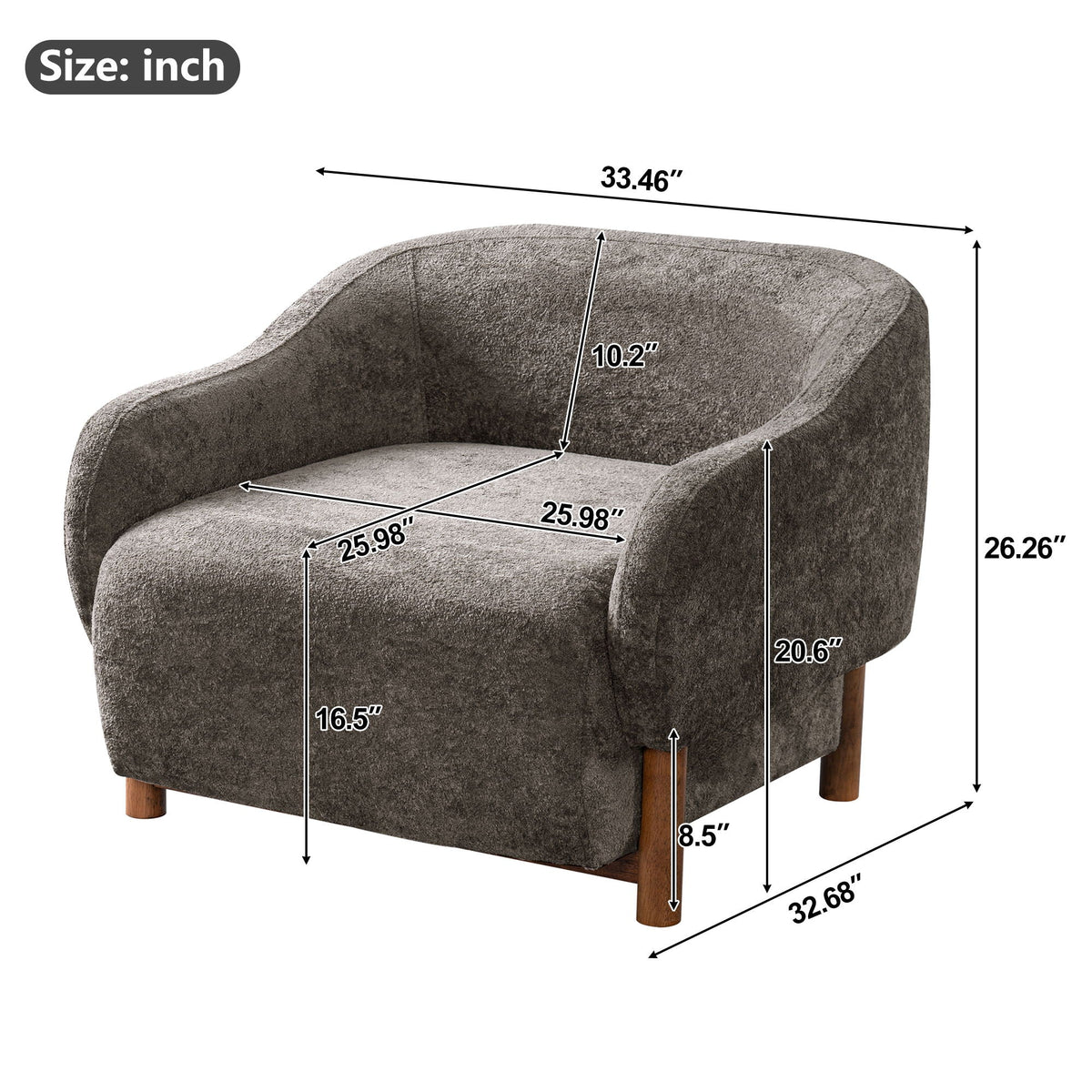 Modern Accent Chair With Recessed Arms And Tight Back Noble House