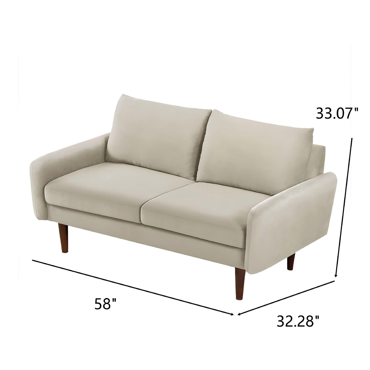 Kent - Loveseat, 2 Seater Sofa For Compact Living Spaces US Pride