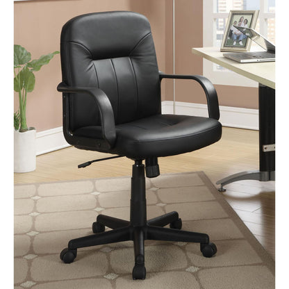 Office Chair With Casters Ergonomic Design For Workspaces - Black Furniture Max