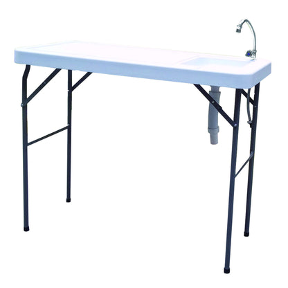 Outdoor Fish And Game Cutting Cleaning Table With Sink And Faucet - Off White Home Essentials