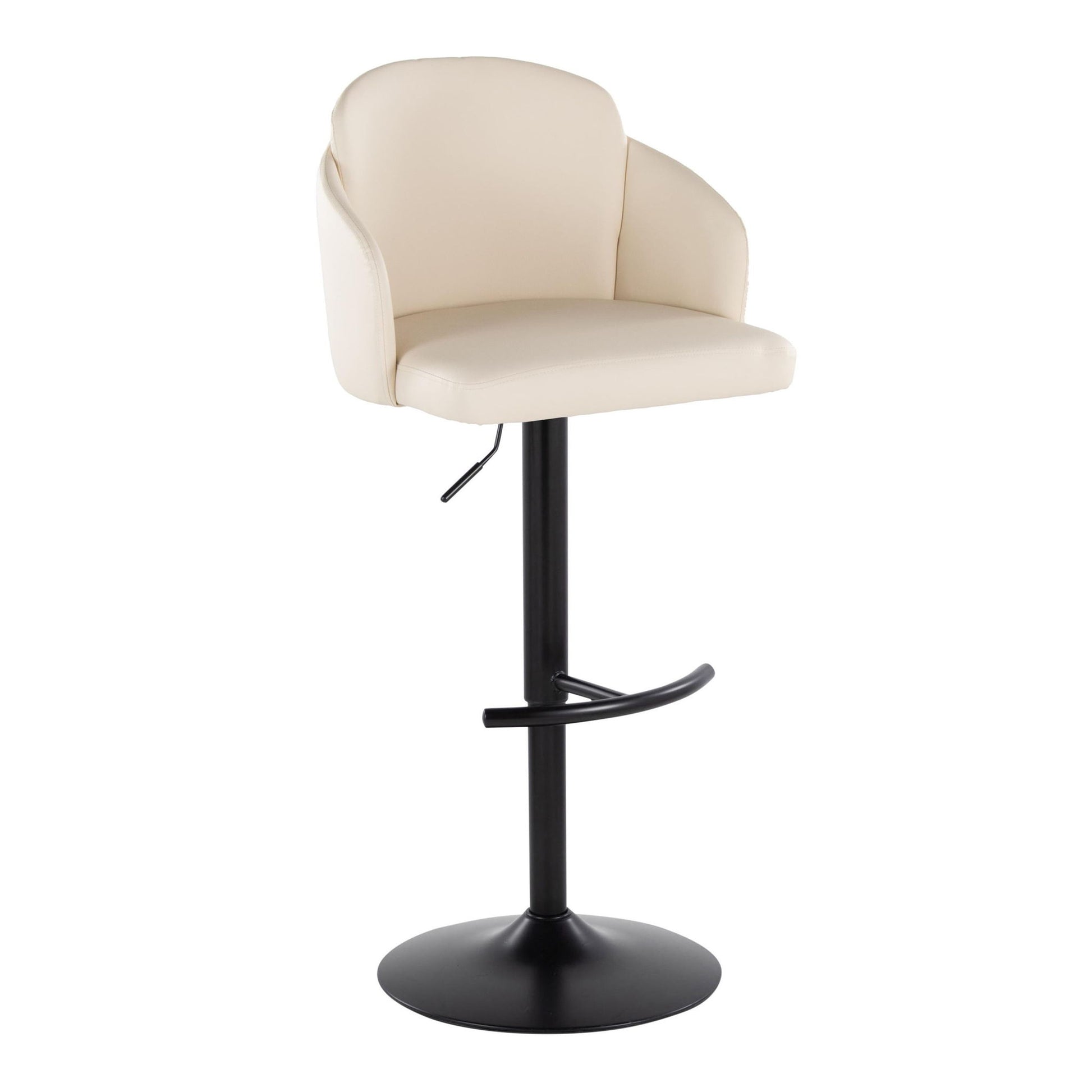 Dahlia - Contemporary Adjustable Barstool With Swivel With Rounded T Footrest (Set of 2) Lumi Source