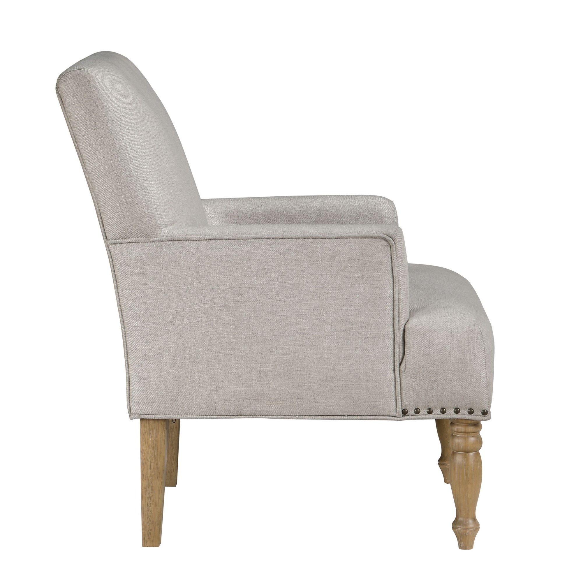 Alice - Upholstered Arm Chair With Nailheads - Beige Ridgecrest Home