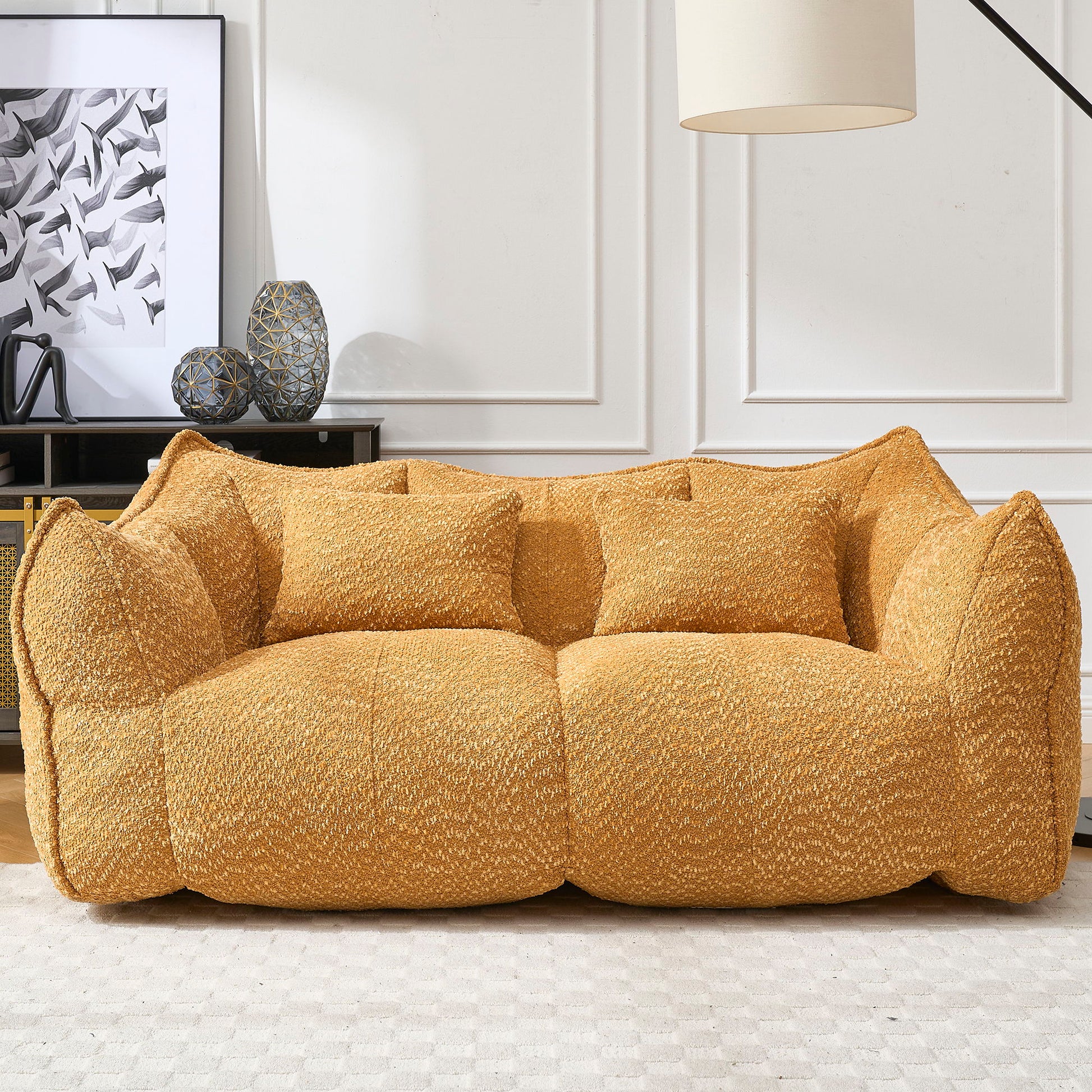 Comfortable Dual Beanbag Chair With High Resilience Foam Core For 2 People Home Essentials