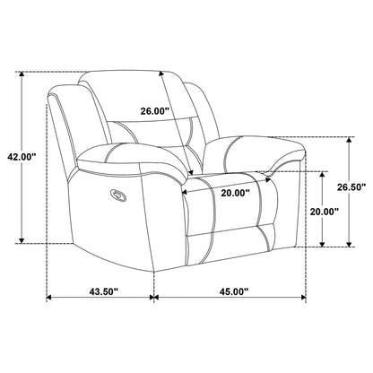 Sebring - Upholstered Glider Recliner Chair With Manual Recline And Smooth Gliding Motion - Gray Furniture Max