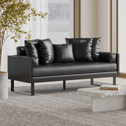 Contemporary Oversized Loveseat With Accent Pillow Noble House