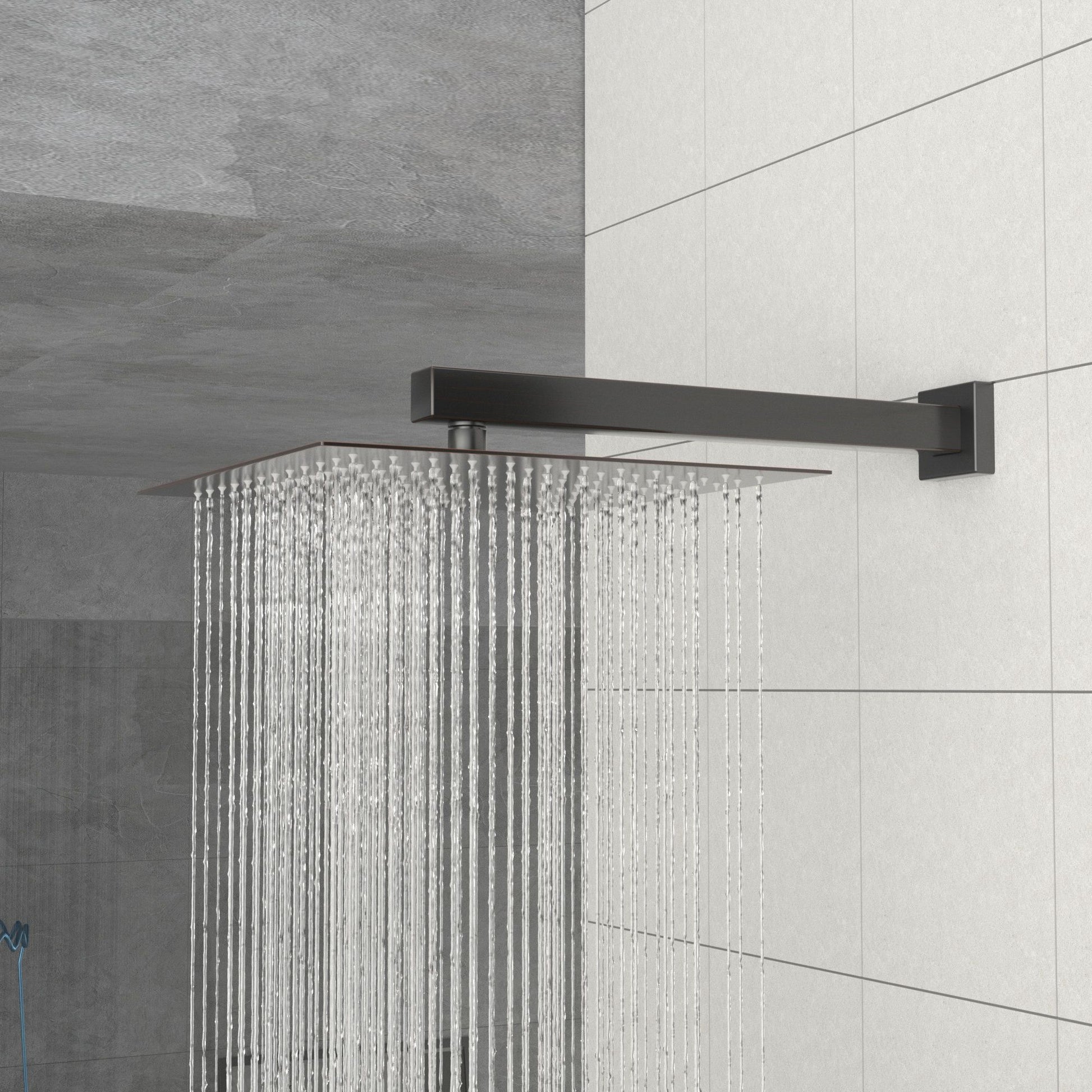 10" Square Rainfall Shower Head With Silicone Nozzle - Oil-Rubbed Bronze Daily Nest